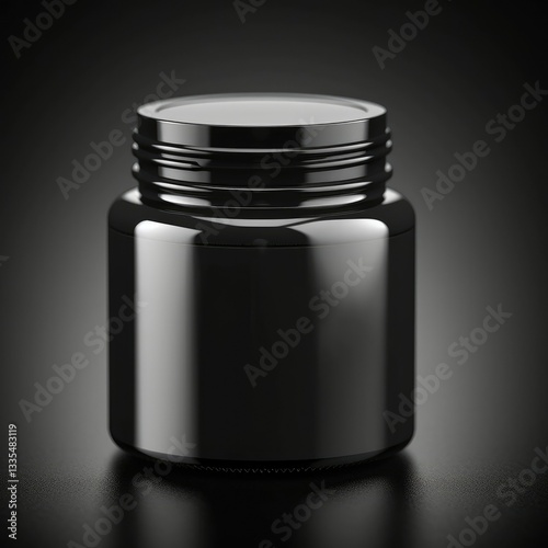 Black Jar mock-up on white background 3D style ,Gloss colour