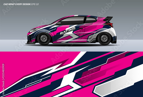 Racing Car Wrap Livery. vector design for vehicle wrap, jersey, gamer, esport, racing car, rally, and adventure ready to print