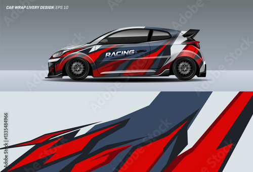 Racing Car Wrap Livery. vector design for vehicle wrap, jersey, gamer, esport, racing car, rally, and adventure ready to print