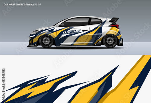 Racing Car Wrap Livery. vector design for vehicle wrap, jersey, gamer, esport, racing car, rally, and adventure ready to print