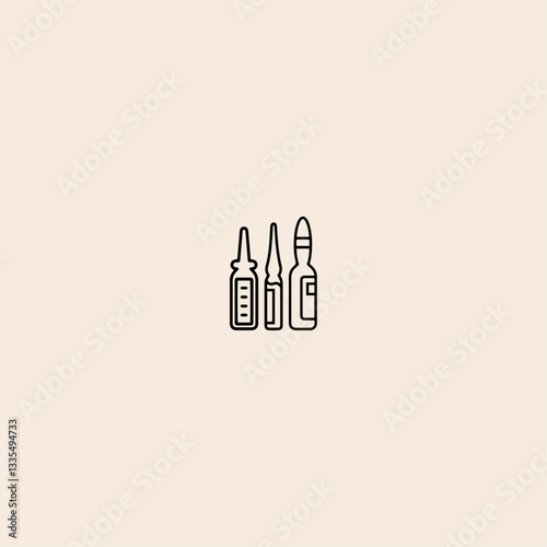 Ampoule set icon flat vector design.