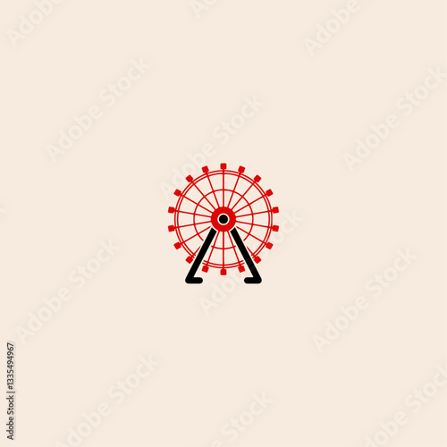 Ferris wheel icon flat vector design. 