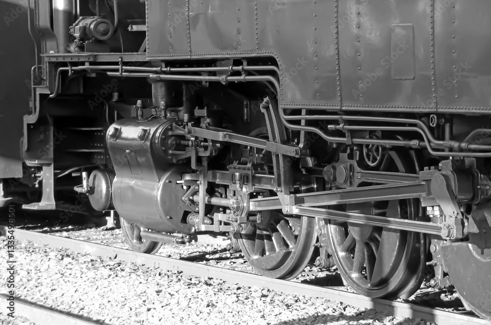 Epoque Rétro, châssis de la locomotive à vapeur