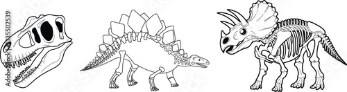 Set of dinosaur, vector illustration.