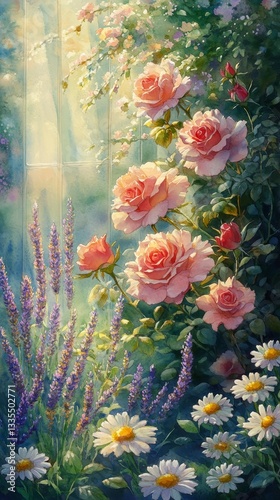 Wallpaper Mural Impressionist Garden of Light, Blooming flowers Torontodigital.ca
