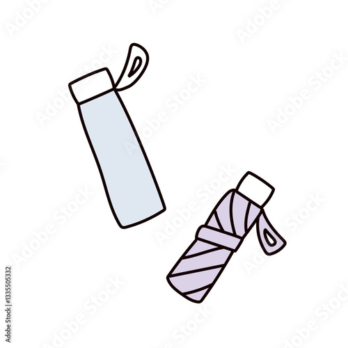 折り畳み傘のイラスト