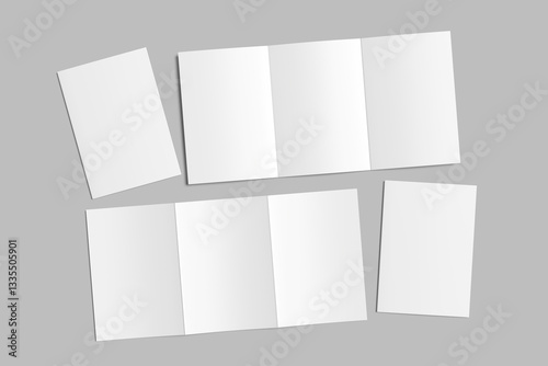 a5 trifold brochure blank mockup