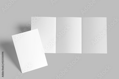 a5 trifold brochure blank mockup