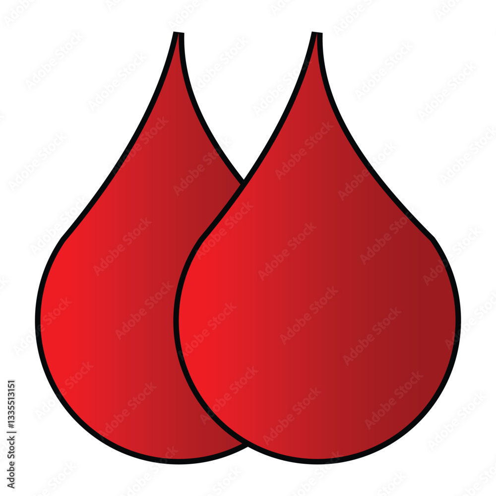 Fototapeta premium blood drop icon on white background.