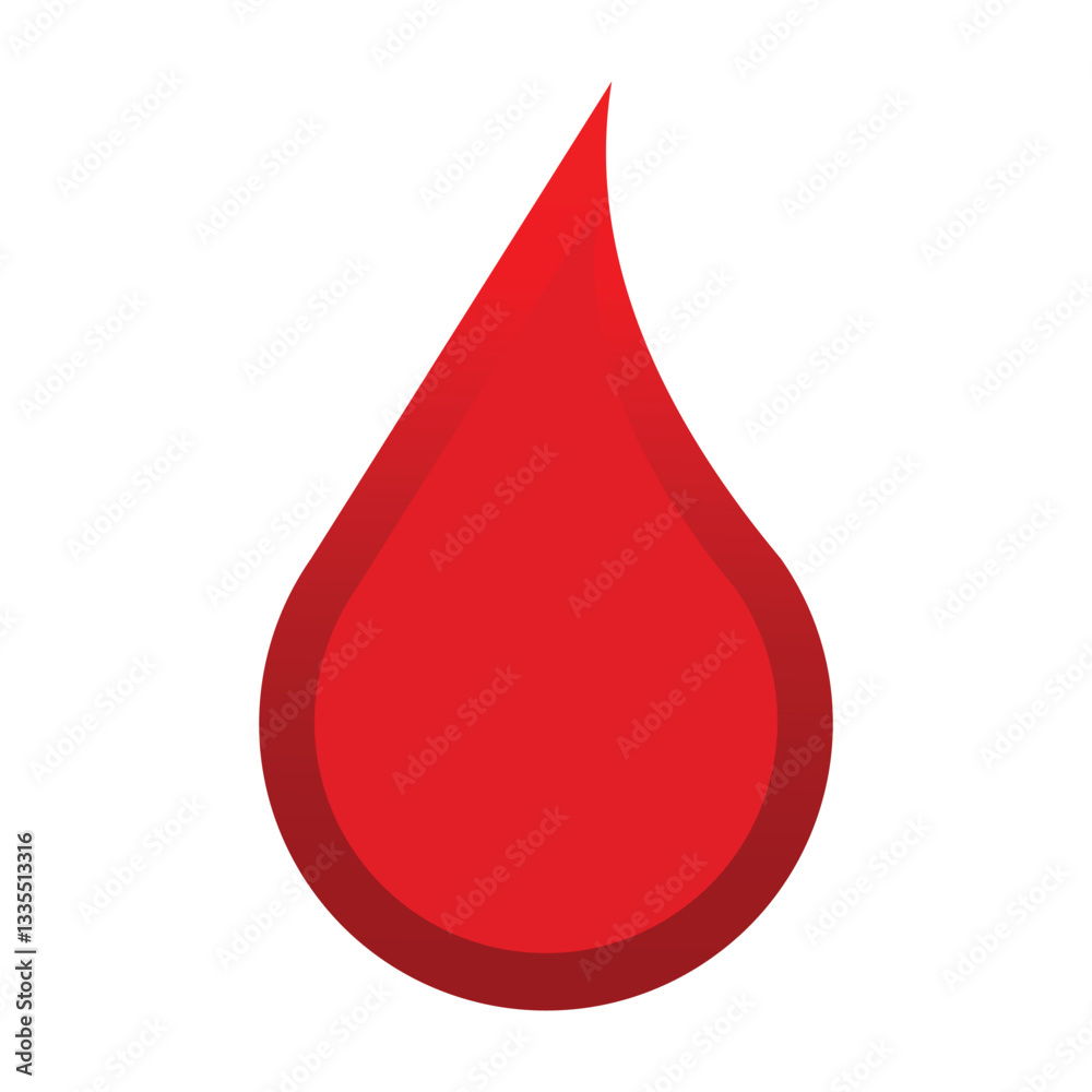 Fototapeta premium blood drop icon on white background.