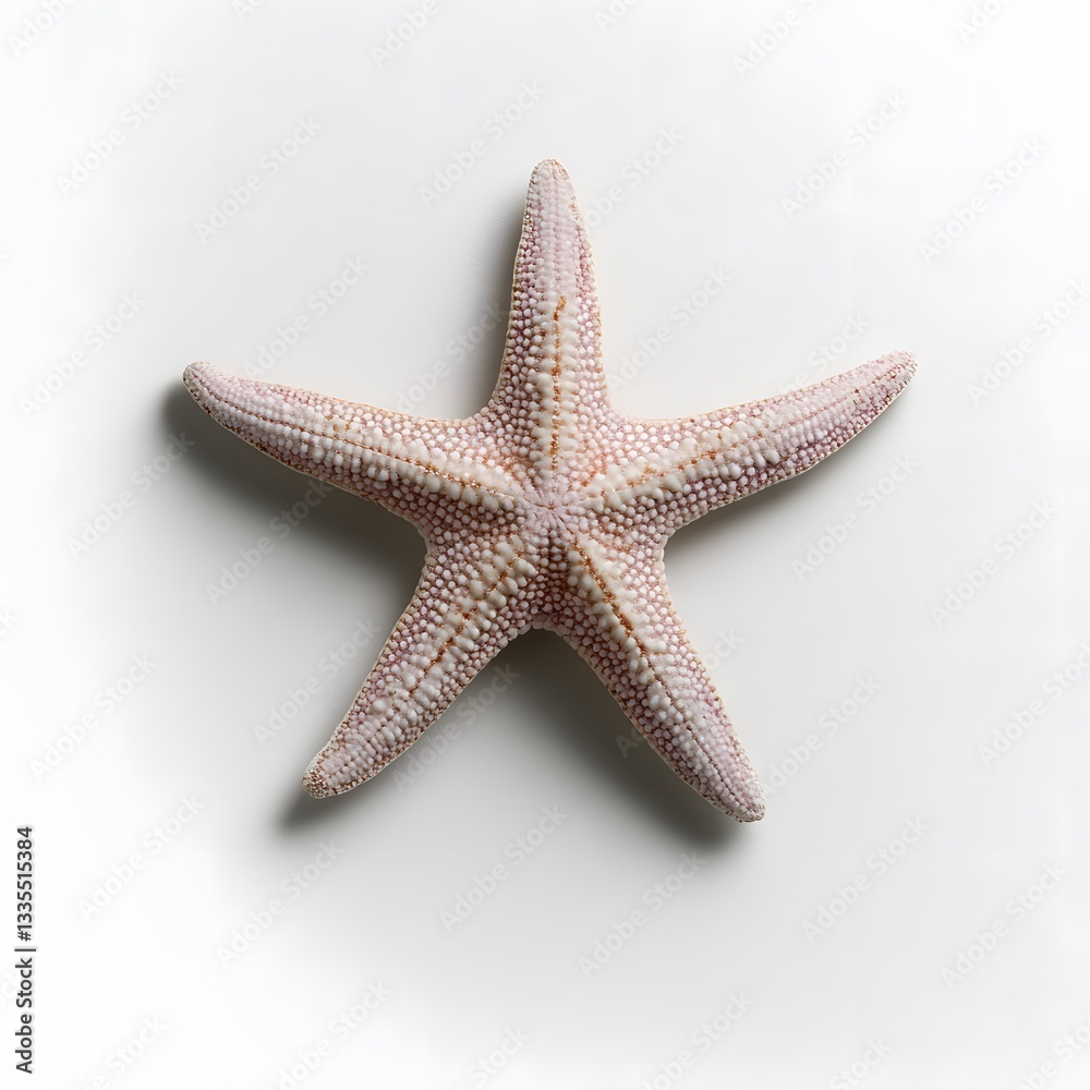 Pink starfish on white background; ocean themed design element Pink starfish on white background; ocean themed design element