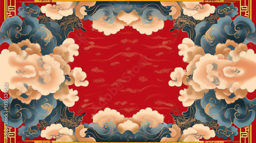 Chinese style auspicious cloud background