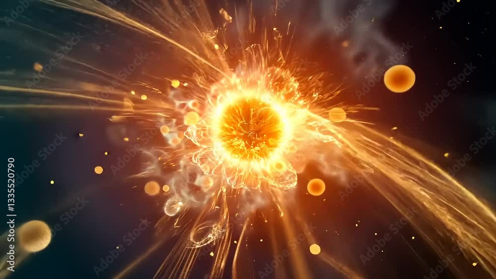 Celestial Explosion: A Fiery Cosmic Dance
