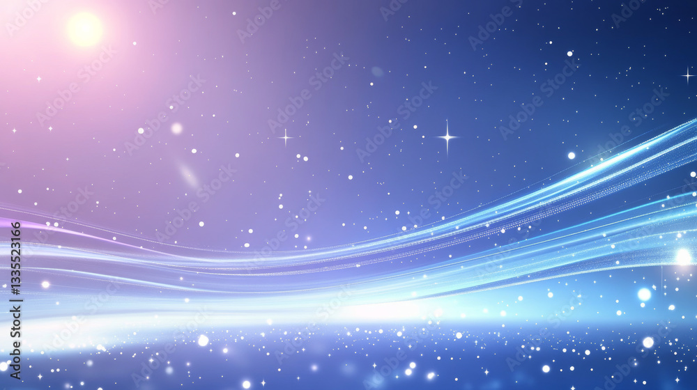 Obraz premium Abstract Blue Starry Sky Technology Background