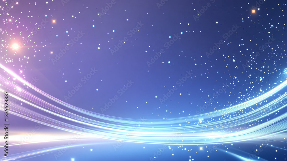 Obraz premium Abstract Blue Starry Sky Technology Background