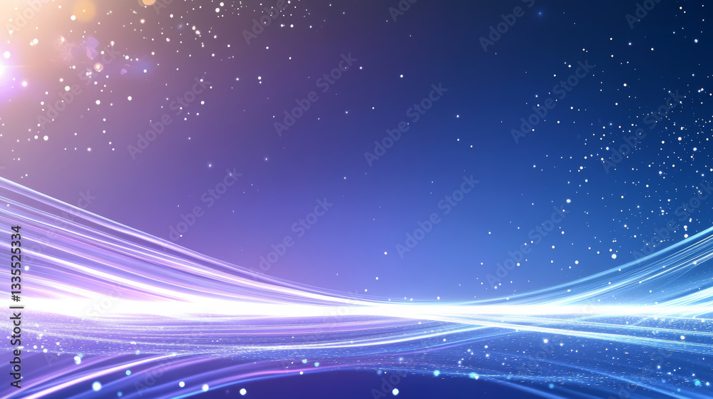 Obraz premium Abstract Blue Starry Sky Technology Background