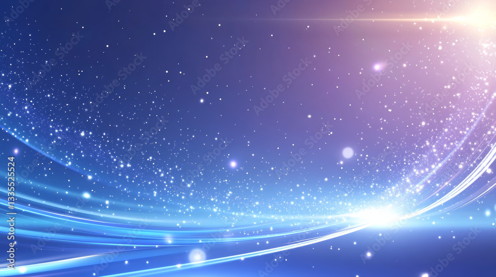 Obraz premium Abstract Blue Starry Sky Technology Background