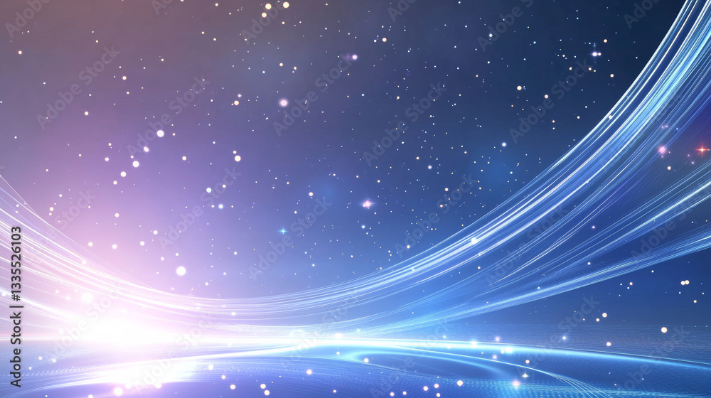 Obraz premium Abstract Blue Starry Sky Technology Background