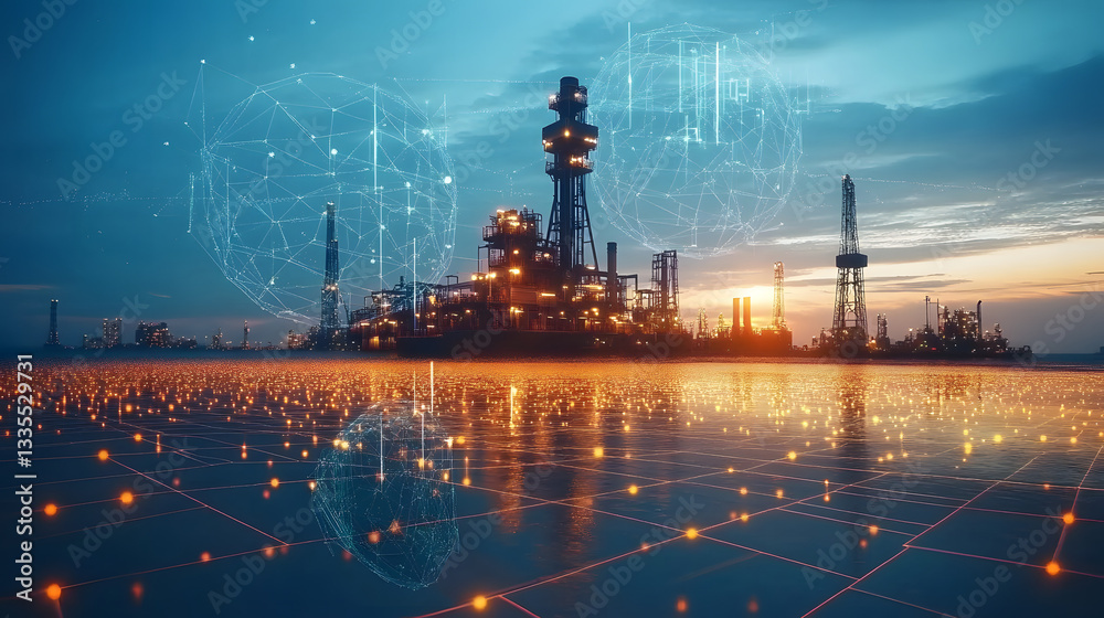 Fototapeta premium Digital Transformation in Oil 