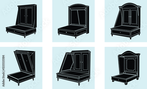 Murphy Bed silhouette vector