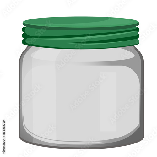 empty glass jar with green lid