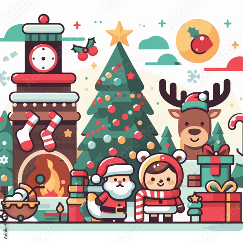 Wallpaper Mural background, christmas, card, illustration, decoration, xmas, design, winter, greeting, white, vector, celebration, holiday, art, banner, happy, merry, tree, abstract, graphic, year, new, invitation, s Torontodigital.ca