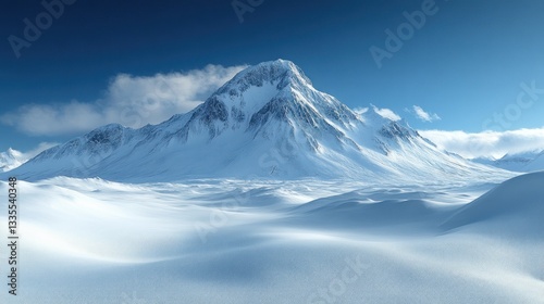 Wallpaper Mural Snowy mountain range, vast winter landscape, serene, scenic Torontodigital.ca