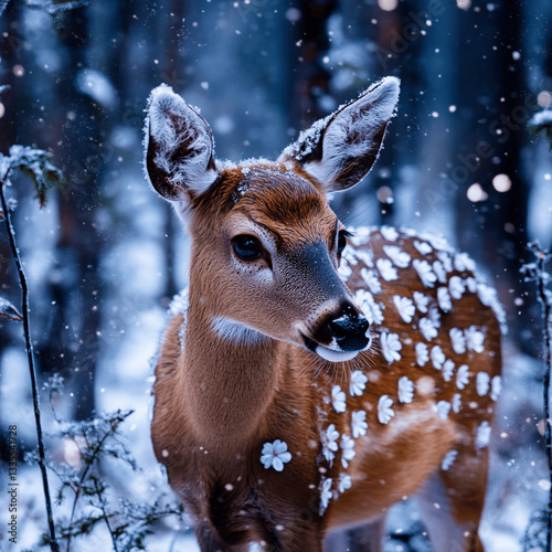 Plakat deer in the snow