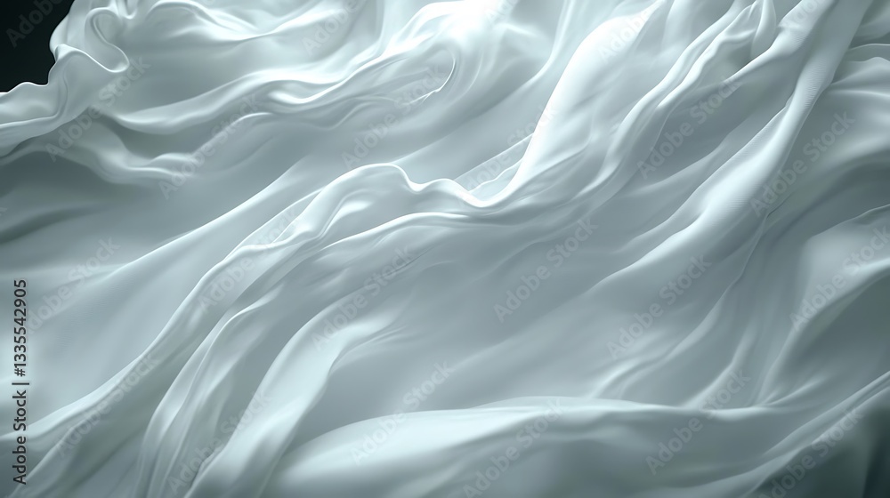 Obraz premium White fabric rippling and flowing in a dynamic elegant display