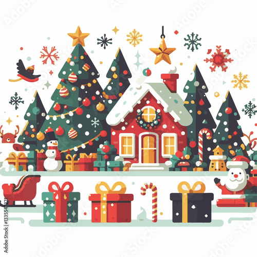 background, christmas, card, illustration, decoration, xmas, design, winter, greeting, white, vector, celebration, holiday, art, banner, happy, merry, tree, abstract, graphic, year, new, invitation, s