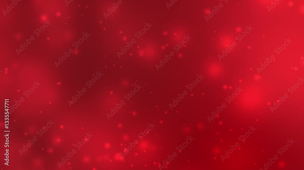Vivid red gradient background with glowing bokeh effects, ideal for video loops, festive designs, Christmas themes, or promotional presentations