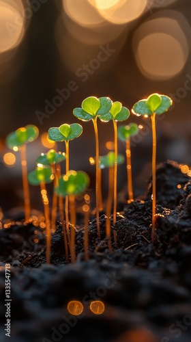 Dew Kissed Beginnings, Fresh sprouts and seedlings