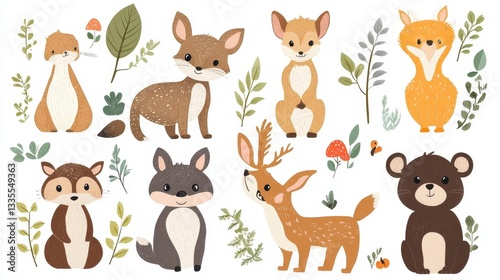 Cute Forest Animal Illustrations