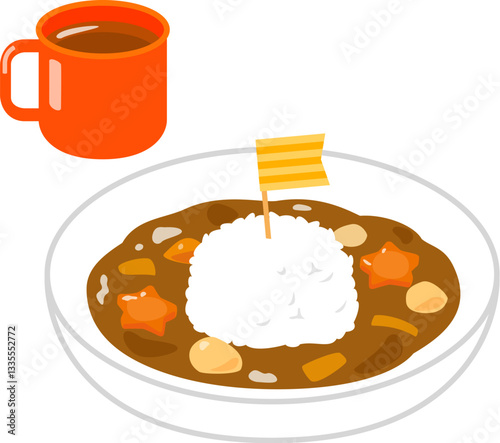 子供向けに盛り付けたカレーライス