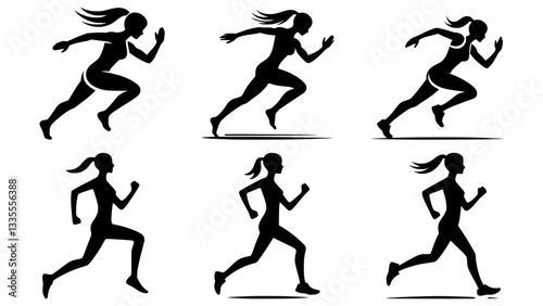 Woman Running Icon Sheet