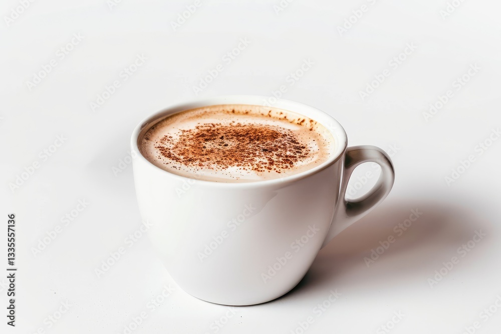 High Quality Picture of Isolate Hot Coffee in White Mug Cup on White Background High Quality Picture of Isolate Hot Coffee in White Mug Cup on White Background