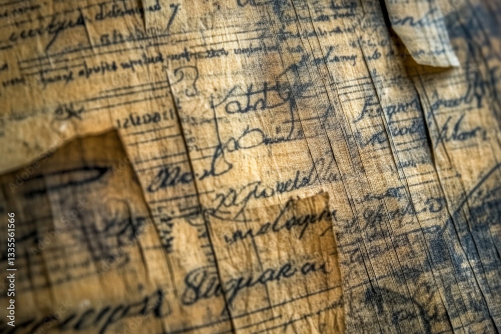 Obraz premium Crafting Memories on Old Papers With a Vintage Scrapbook Collage Design