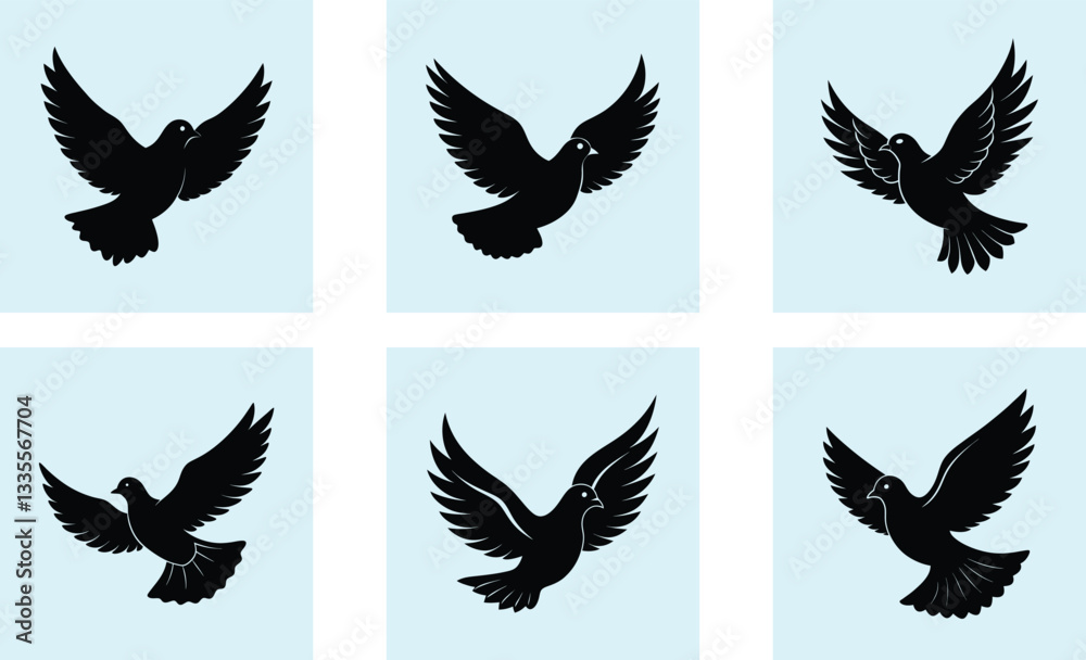 Obraz premium Flying Dove Silhouette vector