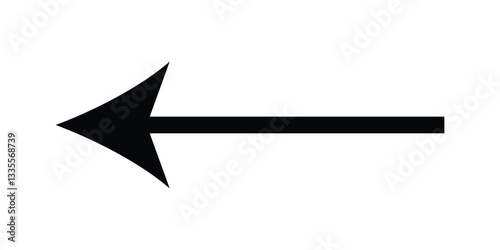 A large black icon with a solid long arrow pointing to the right on a white background