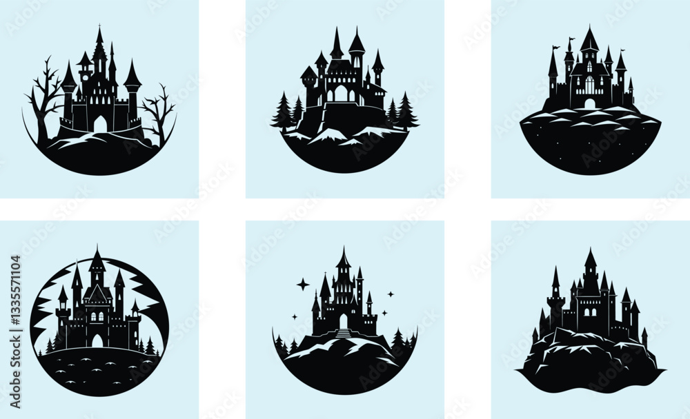 Obraz premium Castle Silhouette vector