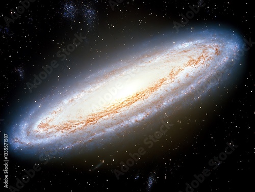 Elliptical Galaxy in Deep Space