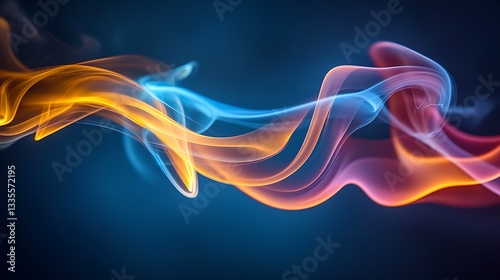 Abstract colorful smoke wave design.