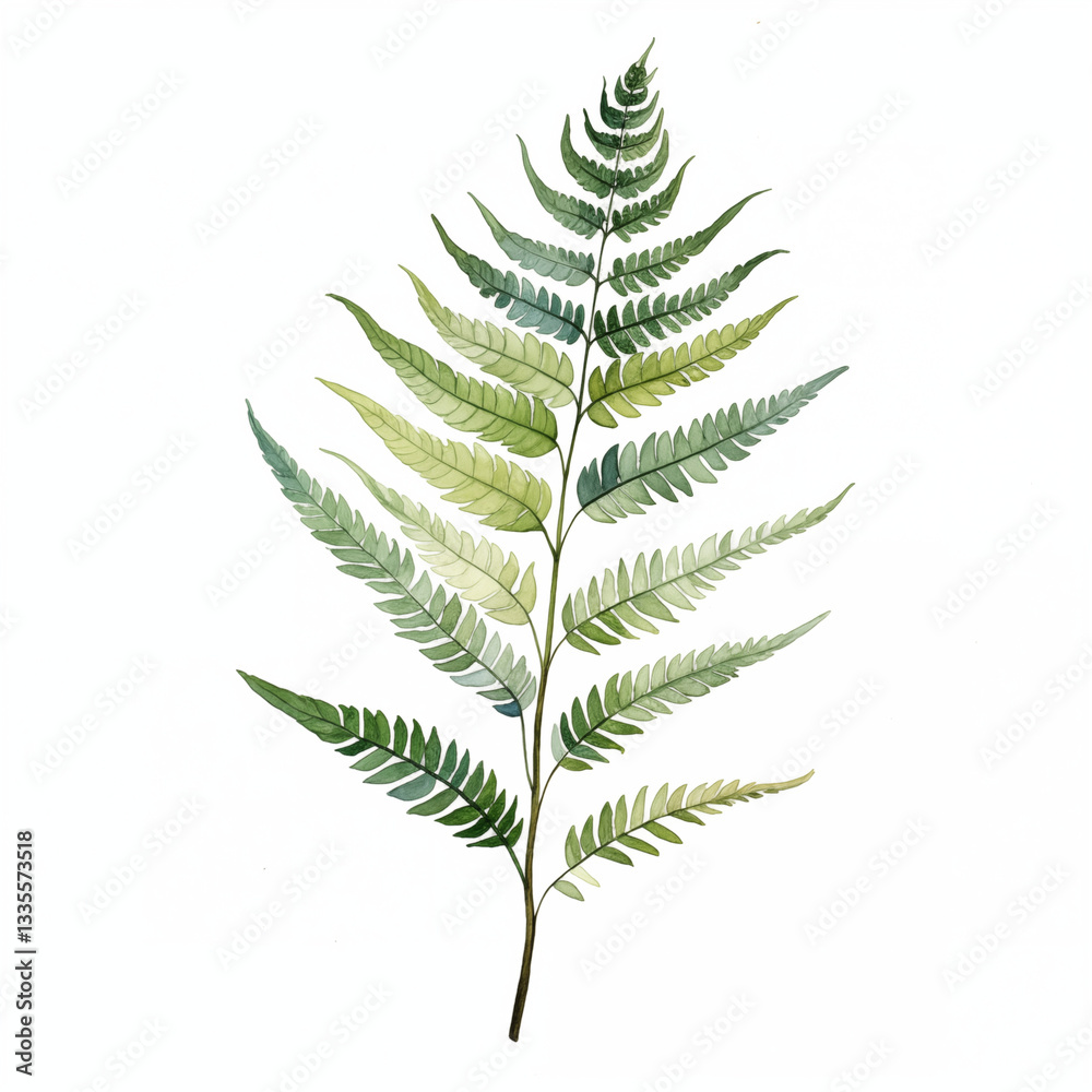Naklejka premium fern leaf isolated on white
