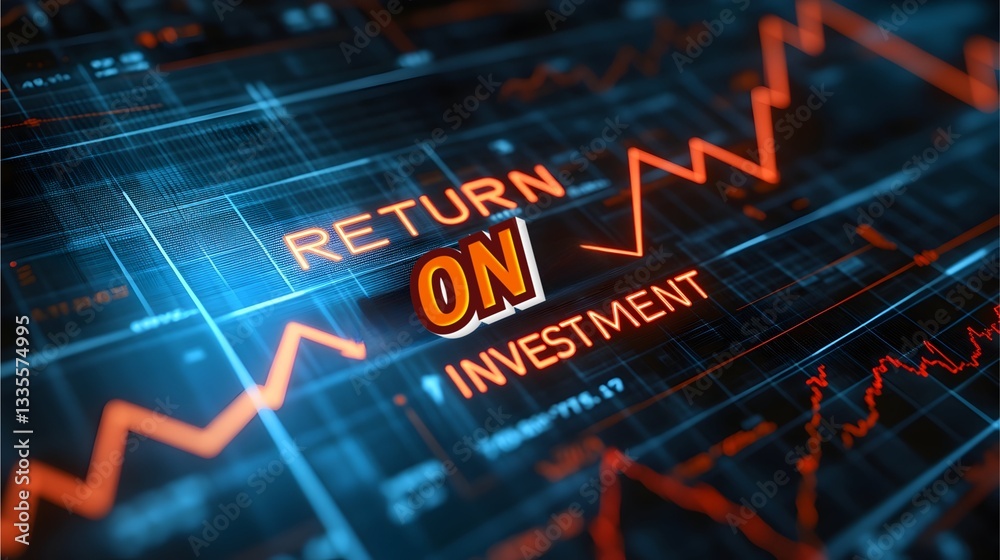 Fototapeta premium Return on Investment Concept with Financial Graph and Data Visualization 