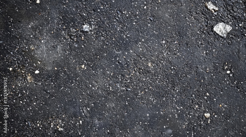 Close up of a textured asphalt road surface with pebbles Close up of a textured asphalt road surface with pebbles