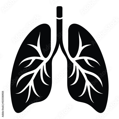 Human Lung Vector Art with Bronchial Details