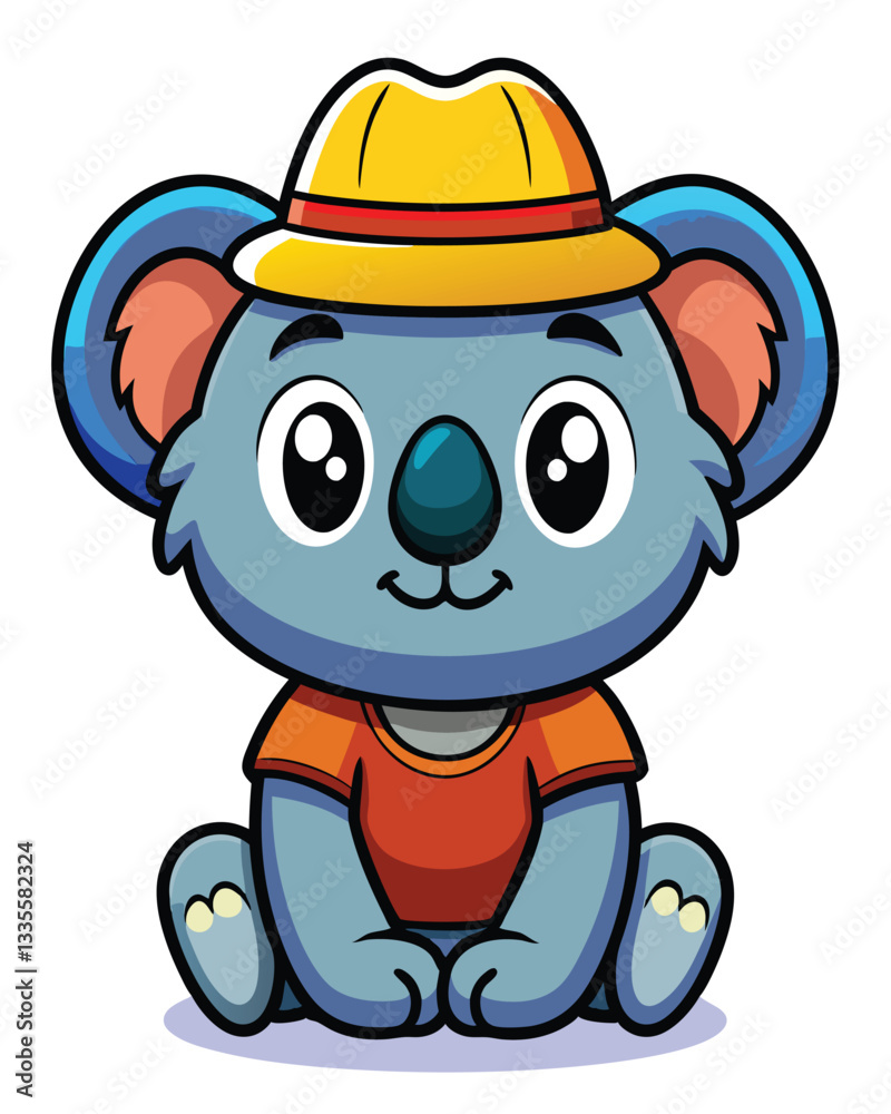 Fototapeta premium Cute Cartoon Koala Mascot Character. Vector Illustration