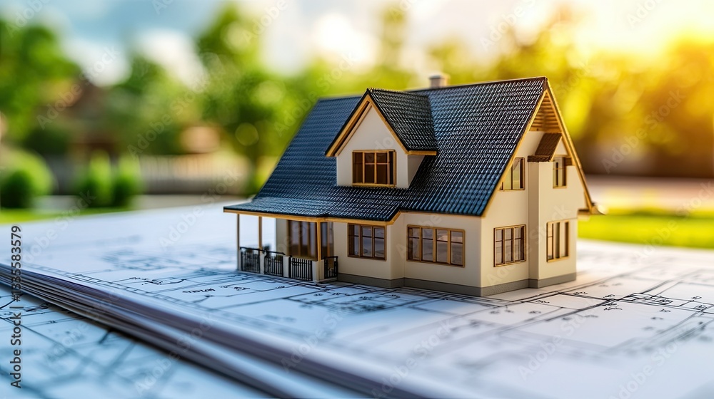 Detailed architectural blueprint of a house with measurements Detailed architectural blueprint of a house with measurements