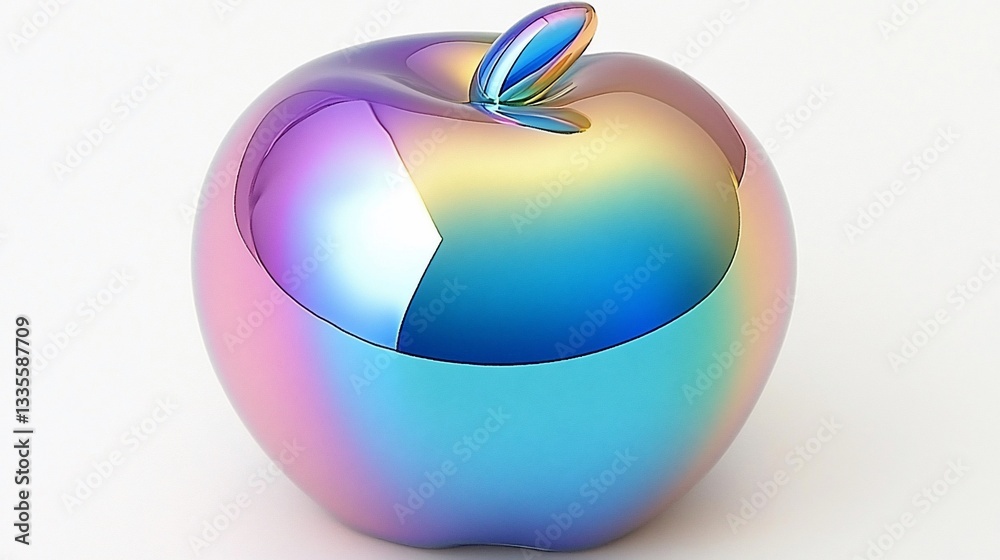 A colorful, iridescent apple A colorful, iridescent apple