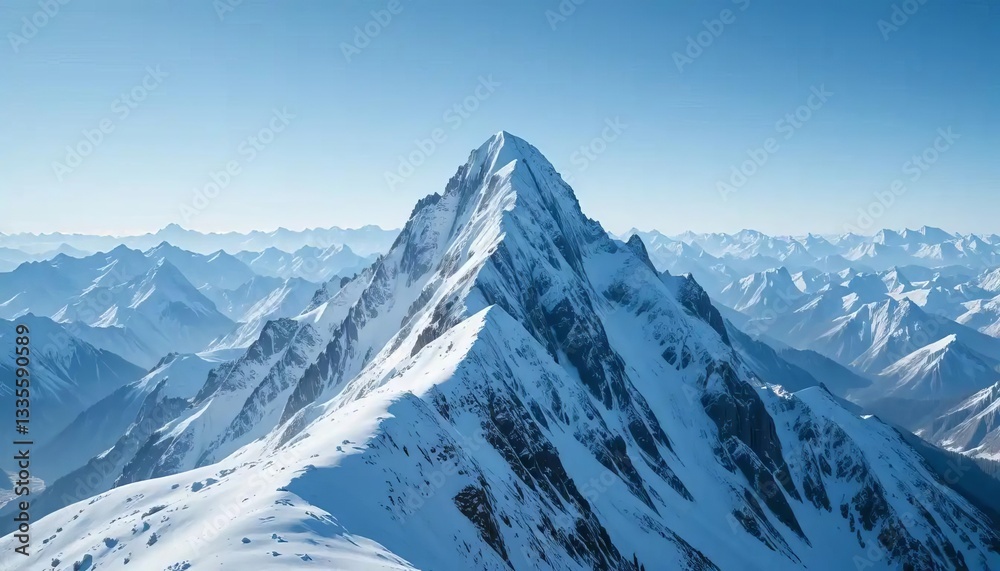Obraz premium Breathtaking Snowy Mountain Peak